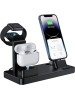 3 in 1 Charging Station for Multiple Devices Apple, Removable Charging Stand for 14/13/12/11/X/8/7/6/5 Series, Apple Watch Series 8/7/SE/6/5/4/3/2/1, Airpods1/2/3/Pro(Black)