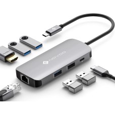 NOVOO USB C Hub Ethernet, 7 in 1 USB C Multiport Adapter, 4K@60Hz HDMI, 1Gbps Ethernet, 3 USB 3.0, USB 2.0, 100W PD, USB C Docking Station, USB-C Hub for MacBook M1/M2, iPad Pro, Steam Deck, Laptops NOVOO USB C Hub Ethernet, 7 in 1 USB C Multiport Adapter, 4K@60Hz HDMI, 1Gbps Ethernet, 3 USB 3.0, USB 2.0, 100W PD, USB C Docking Station, USB-C Hub for MacBook M1/M2, iPad Pro, Steam Deck, Laptops