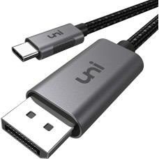 uni USB C to DisplayPort Cable for Home Office (4K@60Hz, 2K@165Hz), Sturdy Aluminum USB Type-C to DisplayPort Cable [Thunderbolt 3/4 Compatible] for MacBook Pro/Air, iPhone 15 Pro/Max, XPS, Surface
