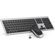 "Wireless Keyboard and Mouse Combo - seenda Full Size Slim Thin Wireless Keyboard Mouse with On/Off Switch on Both Keyboard and Mouse - (Black and Silver) " "Wireless Keyboard and Mouse Combo - seenda Full Size Slim Thin Wireless Keyboard Mouse with On/Off Switch on Both Keyboard and Mouse - (Black and Silver) "