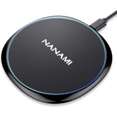 Fast Wireless Charger, NANAMI 15W Max Qi Charging Pad for iPhone 15 Pro Max/14 Plus/13/12 Mini/11/XR/XS/X/8, Fast Charge for Samsung Galaxy S24/S23/S22 Ultra/S21/S20 fe/S10/S9,Pixel 6, AirPods Pro/3