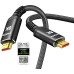 Snowkids 10K 8K HDMI Cable 2.1 10FT/3M 48Gbps, Certified 48Gbps High Speed 3D 8K60 4K120 144Hz Braided HDMI Cord eARC HDR10 HDCP 2.2&2.3 Compatible with Roku TV/PS5/HDTV/Blu-ray Black