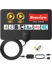 TCFTT Digital TV Aerial 250+ Miles Long Range - Amplified HD TV Antenna Indoor for Freeview TV Support 4K 1080P Local TV Channels with Booster & 13 ft Coax Cable