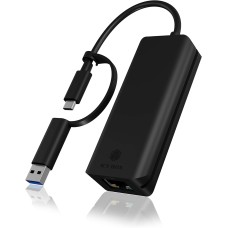 ICY BOX 2.5G USB C and USB to Ethernet Adapter, 2-in-1 Adapter Compatible with USB C/Thunderbolt 3 or USB 3.0, USB-C to RJ45 2.5 Gigabit LAN Compatible with Mac and Windows ICY BOX 2.5G USB C and USB to Ethernet Adapter, 2-in-1 Adapter Compatible with USB C/Thunderbolt 3 or USB 3.0, USB-C to RJ45 2.5 Gigabit LAN Compatible with Mac and Windows