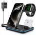 WAITIEE Wireless Charger 3 in 1, 15W Fast Charging Station for Apple Watch 9/8/Ultra 2/Ultra/SE/7/6/5/4/3/2, for AirPods 3/2/1/Pro/Pro 2, for iPhone 15/14/13 /Plus/Pro/Pro Max/12/11/X/Xr/XS/8 (Black)