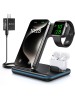 WAITIEE Wireless Charger 3 in 1, 15W Fast Charging Station for Apple Watch 9/8/Ultra 2/Ultra/SE/7/6/5/4/3/2, for AirPods 3/2/1/Pro/Pro 2, for iPhone 15/14/13 /Plus/Pro/Pro Max/12/11/X/Xr/XS/8 (Black)