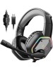EKSA E1000 USB Gaming Headset for PC, Computer Headphones with Microphone/Mic Noise Cancelling, 7.1 Surround Sound, RGB Light - Wired Headphones for PS4, PS5 Console, Laptop, Call Center