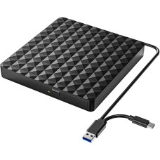 External CD DVD Drive, Low Noise Slim Portable CD/DVD External CD DVD Drive, Low Noise Slim Portable CD/DVD