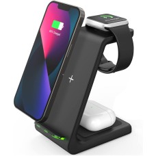 GEEKERA Wireless Charging Station, Wireless Charging Stand, 3 in 1 Charging Station for Apple iPhone 13 Pro Max/13 Pro/13/12 Pro Max/12 Pro/12/11 Pro Max/11 Pro/11/SE/X/XR/XS/8, iWatch7/6/SE/3,AirPods