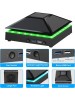 Cooling Fan Dust Proof for Xbox Series X Console with Colorful Light Strip,MENEEA Dust Cover Filter,Rubber Dust Plugs,Low Noise Top Fan with 3 Gears,Cooler&Light Independent Touch Switch, 2 USB Port