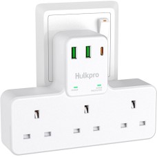 3 Way Plug Adaptor with USB, Multi Plugs Extension Adapter 3 Way 3 USB (1 Type C), Surge Protected Extension Plug, Hulkpro 13A Fused UK Power Extender 3250W for Home, Office, Kitchen 3 Way Plug Adaptor with USB, Multi Plugs Extension Adapter 3 Way 3 USB (1 Type C), Surge Protected Extension Plug, Hulkpro 13A Fused UK Power Extender 3250W for Home, Office, Kitchen