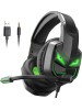 EKSA Fenrir Gaming Headset with Microphone for PS4 PC Xbox one PS5 Switch Laptop, Over ear Headphones Wired with Noise Cancelling Mic, 3.5mm Audio Jack, 50mm Stereo Drivers, Led Light, Black