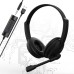 USB Headset with Microphone for PC Laptop, Adjustable Noise Cancelling Business Office Headsets, 2.5M Length Headphones with In-Line Control