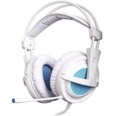 SADES A6 USB Gaming Headset 7.1 Surround Sound PC Headphones with Noise Cancelling Microphone, Breathing LED Lights for Laptops, Computer, Gamer - White SADES A6 USB Gaming Headset 7.1 Surround Sound PC Headphones with Noise Cancelling Microphone, Breathing LED Lights for Laptops, Computer, Gamer - White